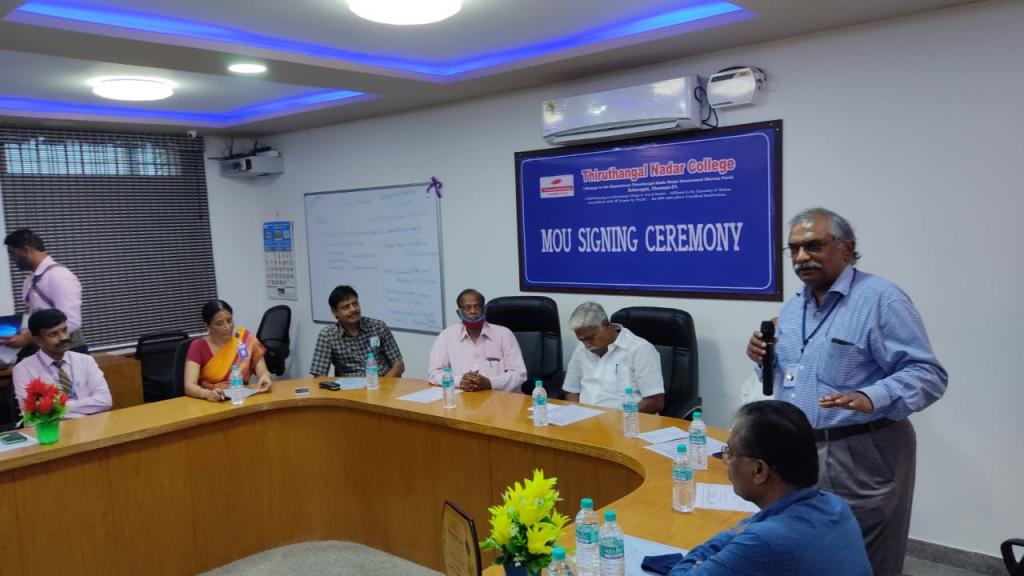 TNASDCL Signs MoU with Thiruthangal Nadar College for Skill Training and Development on 28th March 2022